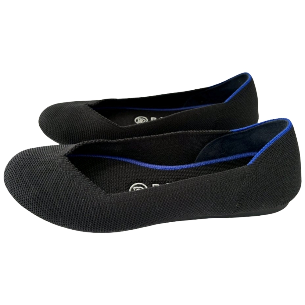 Rothy's Round Toe Black Ballet Flats Slip On Shoes SIZE US W9.5 - Picture 4 of 14